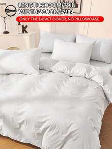 2/3pcs Bedding Set, Solid Color Bedding, Skin-Friendly & Comfortable, Soft & Pilling Resistant, Simple Room Decor, Minimalist & Fashionable Duvet Cover & Pillowcase, Without Comforter, Suitable For Twin, Full, Queen, King Size Beds, All Seasons, Home Textile - White - View 14