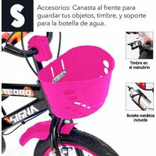 SELECTSHOP Signa Signa Bicicleta Infantil R 14 con Llantas Entrenadora Bicicleta Urbana con Canasto Y Porta Vaso Bici De Paseo Ideal para Niños de 3 a 6 Años De Entrenamiento - Rosa - Ver 7