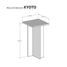 Mesa de Cabeceira Kyoto Nogal Cama Quarto Sala 35x65cm - Marrom - Visão 5