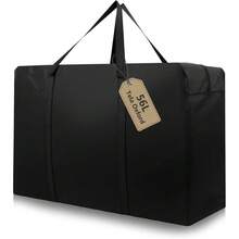 Bolsa de Almacenamiento Extra Grande 180L, Duffle Bag para Mudanza con Cremallera y Asas Reforzadas, Ideal para Guardar Ropa, Juguetes, Colchas y Sábanas - 56 litros - Ver 8