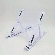 Nuevo soporte para portátil, hecho de ABS y metal de alta calidad, estable con 7 niveles de ajuste, portátil y plegable con soporte de plástico de 3 ventiladores - Blanco - Ver 9