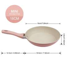 ABKOK 1pc/2pcs 18cm Non-Stick Frying Pan & Soup Pot Cookware Set - Space-Saving Design For Singles And Couples, Compatible With Induction Cooktop And Gas Stove, Sold Individually As Single Pot Or Cookware Set