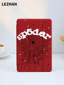 1 chiếc ốp lưng bảo vệ phẳng thời trang họa tiết mạng nhện và ngôi sao, tương thích với iPad 10.2", iPad Pro 11" 2021/2020/thế hệ thứ 10, iPad Mini 4/5/6, Galaxy Tab A8 10.5" 2022, Matepad 10.4"/Tab, có khe cắm bút cảm ứng, chống rơi vỡ, kiêm giá đỡ máy tính bảng. - Đen và trắng - Xem 3
