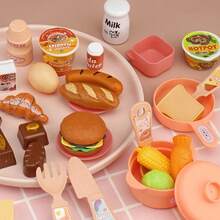 34Pcs Juguetes de cocina Incluye funciones de luz y pulverización Varios accesorios de cocina - Rosado Luz y rociar - Ver 3