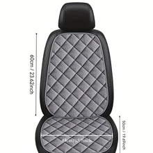 Easypie Selection 6 Colors Plush Car Seat Cushion (1 Seat Cushion + 1 Backrest) - Suitable For Front Single Seat In Winter, Herringbone Grid Design, Easy To Grip, Universal Fit For Sedans And SUVs (Black/Purple/Gray/Brown/Red/Beige)