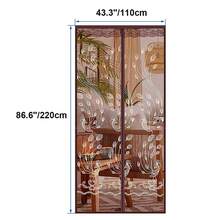 Magnetic Screen Door, Upgraded Polyester Fiber Magnetic Closing Screen, Mosquito Fly Entry Resistant Magnetic Closing Door Screen - Brown - Brown - View 12