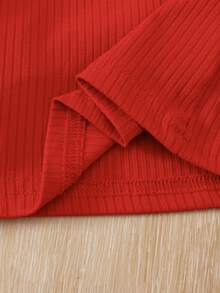 3pcs/Set Baby Girls Valentine's Day Outfit: Camisole, Bowknot Tutu Skirt, Headband - Multicolor - View 8