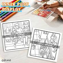 GDTME COUPLE TIME : Bold-Easy Patterns Coloring Book For Adults Cute Drawing Book Perfect Gift For Valentine's Day, Christmas Party, Halloween And Birthday-Cozy Scene Coloring For Stress Relief: Suitable For Friends Who Love Coloring And Back To School(Cozy Space Coloring)