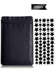 1200 miếng dán hình ngôi sao màu đen, cần thiết cho chụp ảnh và vẽ mặt, thích hợp cho các bữa tiệc, tụ họp và hoạt động giải trí, quà tặng, du lịch, đồ dùng giá rẻ, vật dụng cần thiết khi đi du lịch. - màu đen - Xem 8