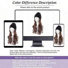 Synthetic Hat Wig Beanies Hat With Hair Wigs Long Wavy Hair Warm Soft Ski Knitted Autumn Winter Cap Heat Resistant For Women Christmas New Year Carnival Music - Multicolor - View 8