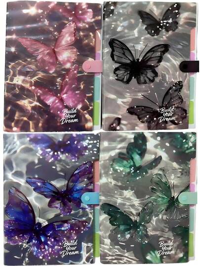 Folders For School Office Home - Expanding File Folder Organizer With 5 Pockets And Tabs, 2026 New Pattern Butterfly File Folder