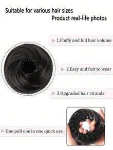 优雅鸟巢造型发夹，蓬松自然，适合优雅女士和女孩，适用于各种发质，增加发量，可用作马尾辫、发饰、女士发饰、发夹 - 彩色 - 查看 3