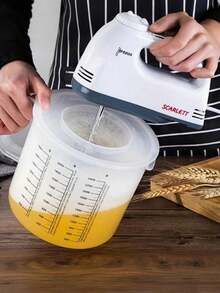 Transparent Plastic Measuring Cup With Lid - Durable, Multipurpose, Suitable For Baking, Salad And Cooking, With Markings (Ml/Oz), Essential For Baking | Practical Kitchen Tool | Food- Material - Multicolor - View 2