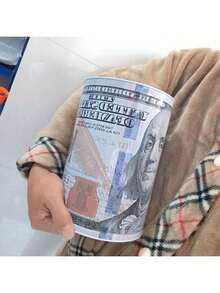 1个10厘米-22厘米美元/欧元硬币储蓄罐，大容量密封金属小猪存钱罐，单向硬币储蓄盒，里拉、里亚尔、托曼、英镑硬币储蓄罐（不可取出，可打开盖子，建议购买大号）