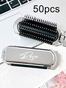 1 件个性化激光雕刻可折叠气垫发刷，二合一便携式镜子粉盒，送给女朋友、妈妈、母亲节、情人节的最佳礼物，多功能、装饰性、字母精美、时尚、新潮、复古、简约、基本款独特、定制珍品、女孩礼物、节日礼物、个性化女士礼物，送给他、孩子、家人、朋友、她、祖父母的理想礼物，适用于婚礼、客厅、卧室、浴室 - 彩色 - 查看 17