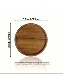 1 pieza Bandeja decorativa circular de madera, soporte para velas estilo rústico, bandeja de servir de madera para todo el año para encimera de cocina, decoración del hogar, almacenamiento de maquillaje y baño, disponible en 3 tamaños: 13cm, 20cm, 25cm - Marrón - Ver 13