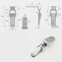 4pcs 90 Degree Polished Stainless Steel Elbow Latch Locks With Screws, Heavy Duty Quick Release Latches For Toolbox, Engine Hood, Crates, Boxes - Silver - View 5