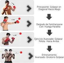 UEBSDVA Pelota de Boxeo Montado En la Cabeza, Reflex Ball Velocidad de Boxeo, con 2 Cintas para la Cabeza, 4 Balones de Entrenamiento, Adecuado para Mejorar la Velocidad de Reacción - negro - Ver 2