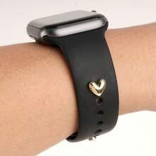 1pc Metal Simple Heart-Shaped Strap Charms Decorative Nail,For Apple Watch Band Series Accessories ,For Galaxy Watch Strap Charm - Multicolor - View 3