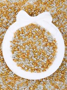 2/3/4mm Golden Silvery Glass Seed Beads, Loose Spacer Seed Beads For Jewelry Making, DIY Bracelets Necklaces Earrings Craft Accessories - Glass Seed Beads - View 6