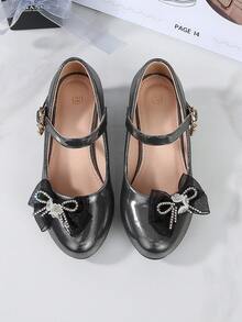 2026 All Season British Style Campus Student Shoes / Ballet Princess Thick Sole Teenage Performance High Heels - Black - View 13