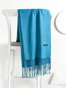 1pc 70*190cm Solid Color Casual Elegant Party Business Polyester (Polyester) Imitation Cashmere Warm Scarf With Tassels, Soft And Warm For Autumn/Winter - A - View 36