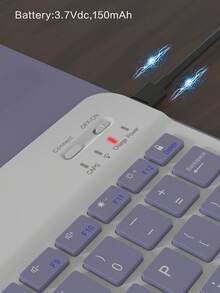 适用于 iPad 第十代的旋转键盘保护套,采用 PU 皮革材质,适配 iPad 10.2 英寸、9/8/7 英寸、Air 3/10.5 英寸、Pro 11 英寸(2018/2020/2021/2022 年款),配备亚克力背板和 Apple Pencil 插槽,适用于 iPad (A16) 11 英寸第十一代(2025 年款),三档角度可调,也适用于 iPad Air 4/5/11 英寸 (M2) 2024 年款/(M3) 2025 年款,内置 150mAh 电池,浅紫色 - 淺灰紫 - 查看 8