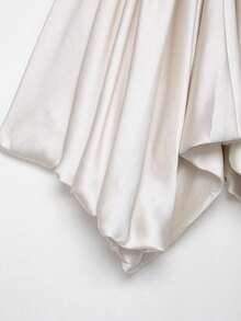 Seelio Summer New Women's Fashion Sexy Satin Pleated Camisole Top - Champagne - View 9