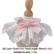 1件心形/格子蝴蝶结蕾丝兔子猫咪可爱领结宠物围巾，情人节宠物项圈，适合兔子/猫咪等小型宠物，四季皆宜 - 彩色 - 查看 14