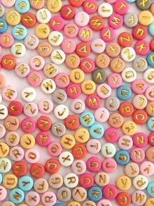 500/1000pcs Colorful Acrylic Alphabet Beads Set, A-Z Letter Beads, Suitable For DIY Bracelets, Keychains And Name Necklace Craft Kits - Multicolor - View 4