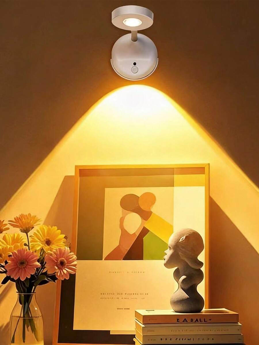 LED Wall Light, New Japanese-Style Minimalist Smart Rechargeable Wireless, No Wiring No Drilling Sensor Home Decor Painting Sconce Reading Lamp Atmosphere Nightlight Desk Lamp, For Living Room Bedroom Hallway Foyer Decoration And Lighting - Multicolor - View 1