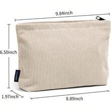 MAANGE Cosmetiquera para Maquillaje de Pana Bolsa para Maquillaje Pequeña Bolsa de Maquillaje de Viaje Bolsa de Cosméticos Portátil para Mujer BEIGE - Beis - Ver 2