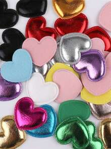 20/50/100pcs Mini Heart & Star Fabric Patches - Assorted Colorful Applique Patches For DIY Clothing Repair, Sewing, Headwear, Hats And Craft Decoration - Versatile, Easy To Use, Multi-Color - Multicolor - View 13