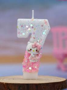 创意数码蜡烛，三丽鸥卡通生日蛋糕蜡烛。生日派对装饰，0-9岁数码蛋糕，甜点桌装饰插片，场景装饰 - 彩色 - 查看 21