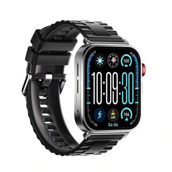 PANDA WATCH Fit4 Pro universell smartklocka för både män och kvinnor med HD 2-tums fullt utrustad pekskärm med AMOLED-skärm, sportig smartklocka med stöd för flera språk, Bluetooth-telefonsamtal, laddningsfunktion för meddelandeavisering, 3ATM vattentät, chatt, NFC, ChatGPT, inbyggt 410mAh batteri, lämplig för Android och iOS
