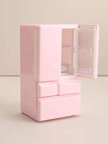 1pc 1:12 Scale Mini Double Door Refrigerator Dollhouse Miniature Kitchen Toy Set, Realistic Fridge Decor Toy, Creative Doll Accessory, Suitable For Girls Miniature Scene, Perfect New Year Gift