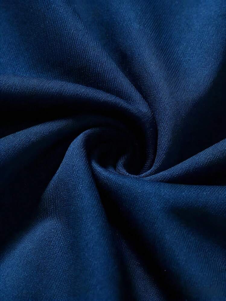 Sitio de Dom para Hombres! Sudadera Casual de Cuello Redondo con Patrón - Azul Marino - Añade 5