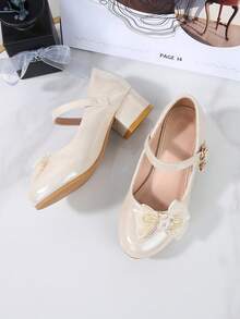 2026 New Campus/Ballet Princess Thick Sole High Heel Shoes For Teenagers, Suitable For All Seasons - Apricot - View 4