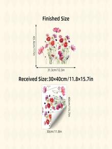1pc Pastoral Style Daisy Floral Static Cling Window/Wall Sticker, Watercolor Daisy & Butterfly Decor, Adhesive-Free DIY Sticker, Suitable For Girls Room Decoration