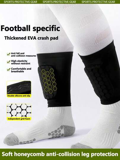 1pc/1pair Sports Leg Protection Sleeve, Summer Honeycomb Anti-Collision Shin Guard, Football Specific Calf Protector. Before Purchasing, Pay Attention To The Size.