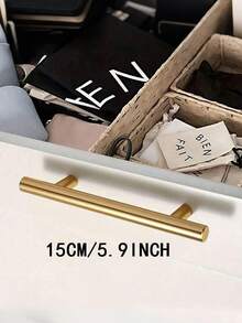 10 PIEZAS Tiradores de gabinete dorados - Manijas de gabinete de cocina, acabado en níquel cepillado, perillas de cajón de acero inoxidable, adecuados para cajones - Multicolor - Ver 8