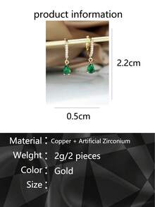 方晶锆石吊坠耳环