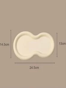 1个乳白色圆形塑料首饰收纳托盘，化妆品收纳架，眼影唇膏刷收纳架，适用于房间、家居、卧室、浴室、书桌、装饰，独特礼物 - 白色 - 查看 5