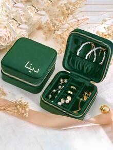 个性化天鹅绒珠宝盒、诞生石珠宝盒、妈妈旅行珠宝盒、送给她的礼物、耳环盒、珠宝盒