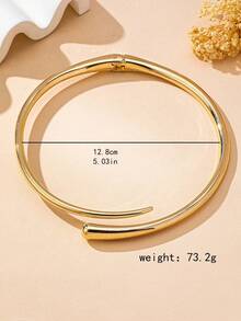 1件简约几何设计弹簧颈链，时尚独特，适合女性日常佩戴，生日礼物