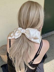 Solid Color Plush Big Bow Hair Clip, Plush Hairpin Barrette, Fluffy Hair Claw Clip Hair Accessory, Hair Slide, Hair Barrettes, Winter Accessories Women, Hair Accessories, Head Accessories - Multicolor - View 11