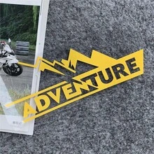 1pc ADVENTURE Motorcycle Gas Tank Trunk Car Window Windshield ADV Off-Road Reflective Decal Sticker, Creative Modification - one-size - View 8