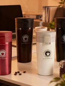 One-Touch Instant Temperature Retaining American-Style Bounce Lid Insulated Tumbler, Leak-Proof, Double-Wall Vacuum Sealed, Long-Lasting Temperature Retention, Designed For Efficient Professionals On The Go - Multicolor - View 6