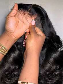 40 Inches 250% Density Lace Front Wig Human Hair Body Wave 5x5 Closure Glueless Wigs Transparent Swiss Lace 200% Density 13x4 Lace Front Wigs Human Hair Pre Plucked With Baby Hair For Women Natural Black - SNatural - View 3