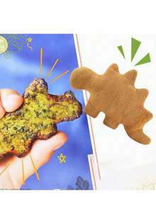 Brown Dinosaur Chicken Chunk Pet Chew Toy - Tyrannosaurus Rex/Triceratops/Pteranodon, Suitable For Cats & Dogs | Dinosaur Themed Party, Birthday, Valentine''s Day Gift - Multicolor - View 6